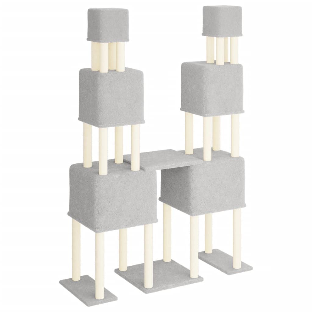 Cat furniture with sisal scratching posts 199 cm light gray