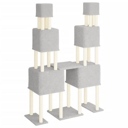 Cat furniture with sisal scratching posts 199 cm light gray