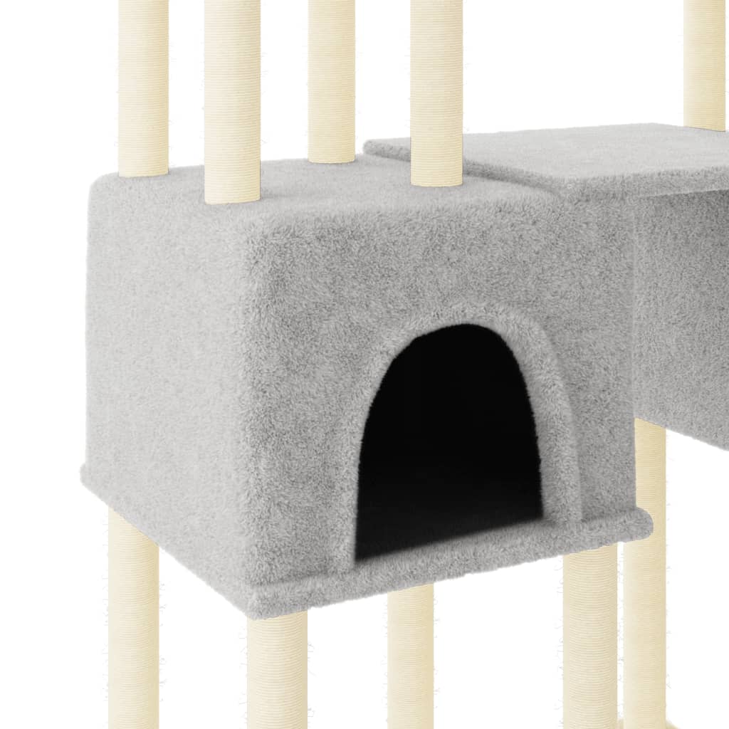Cat furniture with sisal scratching posts 199 cm light gray
