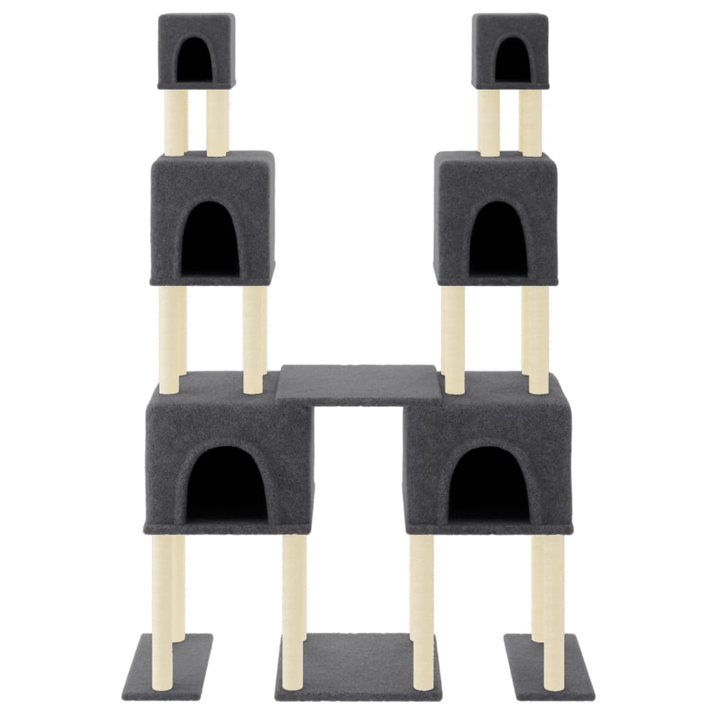 Cat furniture with sisal scratching posts 199 cm dark gray