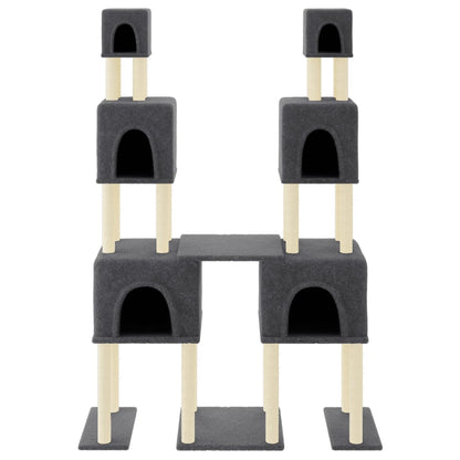 Cat furniture with sisal scratching posts 199 cm dark gray