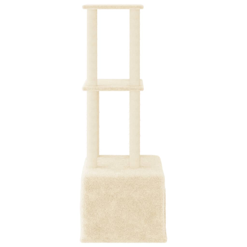 Cat furniture with sisal scratching posts 133.5 cm cream-colored