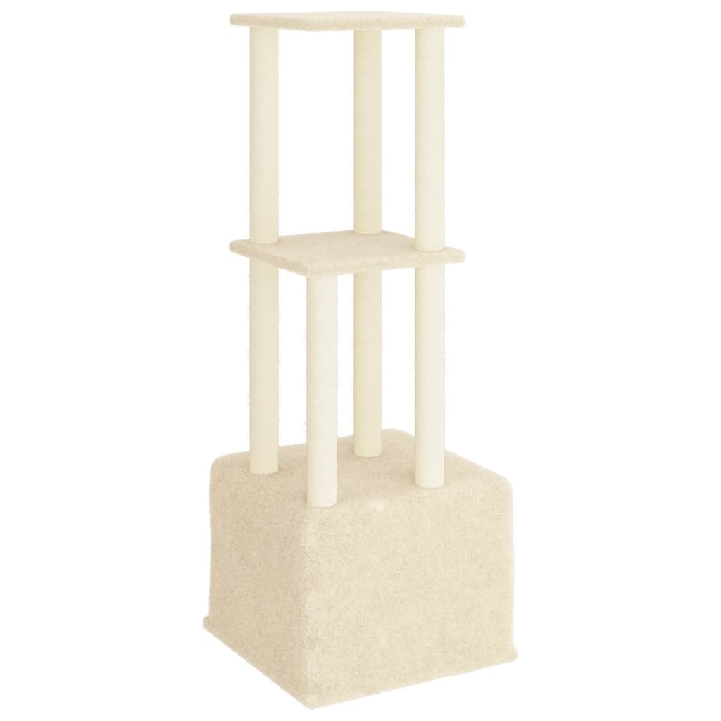 Cat furniture with sisal scratching posts 133.5 cm cream-colored