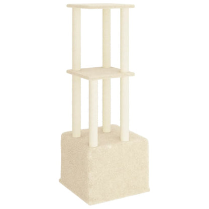 Cat furniture with sisal scratching posts 133.5 cm cream-colored