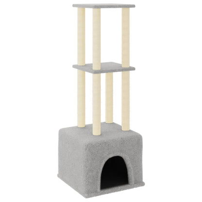 Cat furniture with sisal scratching posts 133.5 cm light gray
