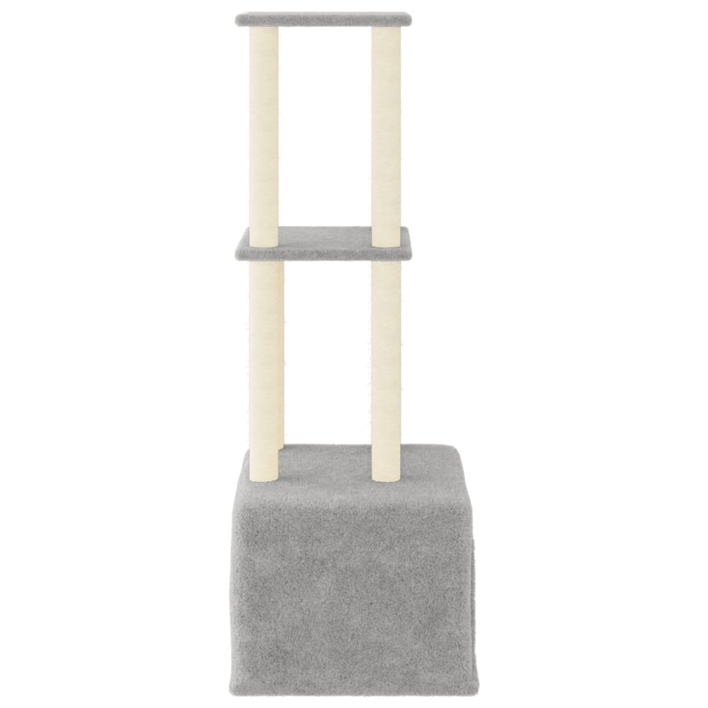 Cat furniture with sisal scratching posts 133.5 cm light gray