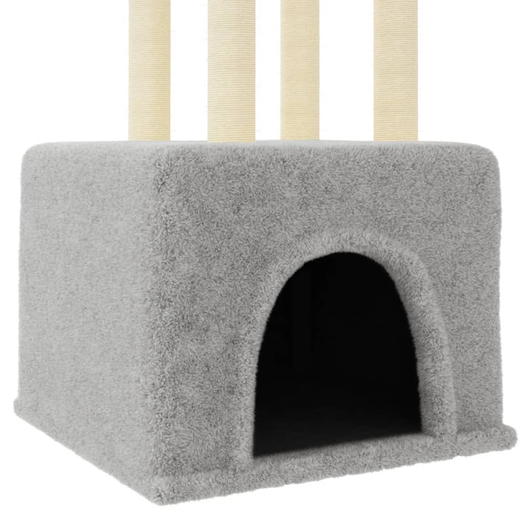 Cat furniture with sisal scratching posts 133.5 cm light gray