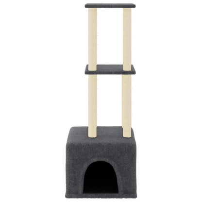 Cat furniture with sisal scratching posts 133.5 cm dark gray