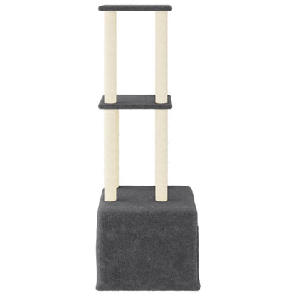 Cat furniture with sisal scratching posts 133.5 cm dark gray