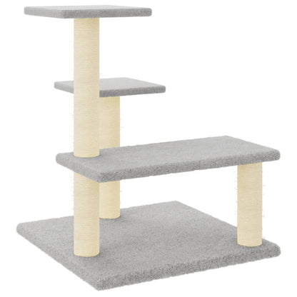 Cat furniture with sisal scratching posts 61 cm light gray