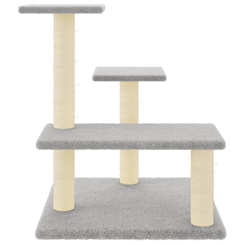 Cat furniture with sisal scratching posts 61 cm light gray