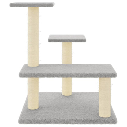 Cat furniture with sisal scratching posts 61 cm light gray