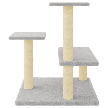 Cat furniture with sisal scratching posts 61 cm light gray