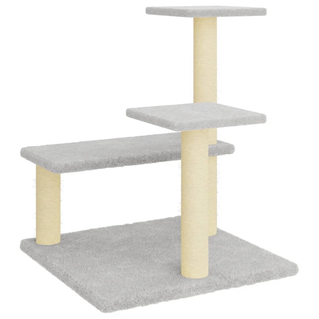 Cat furniture with sisal scratching posts 61 cm light gray