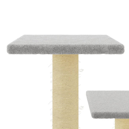 Cat furniture with sisal scratching posts 61 cm light gray