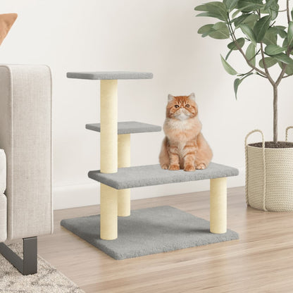 Cat furniture with sisal scratching posts 61 cm light gray