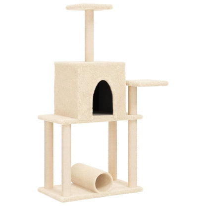 Cat furniture with sisal scratching posts 122 cm cream-colored