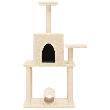 Cat furniture with sisal scratching posts 122 cm cream-colored