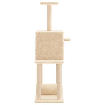 Cat furniture with sisal scratching posts 122 cm cream-colored