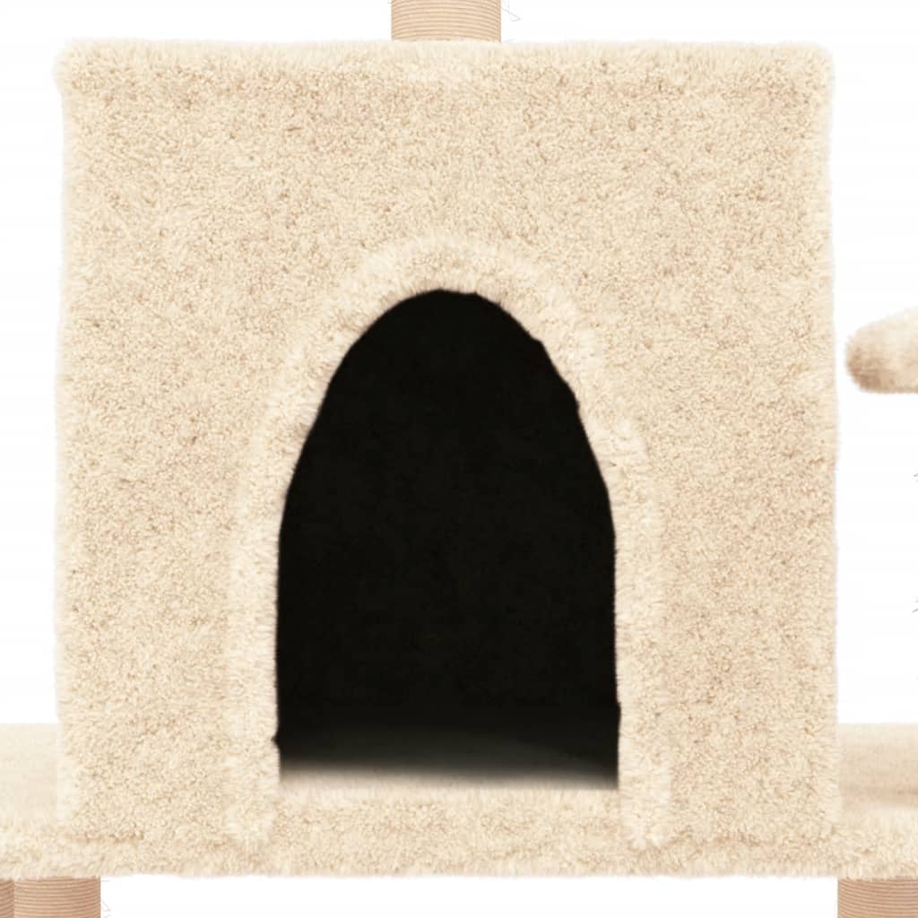 Cat furniture with sisal scratching posts 122 cm cream-colored