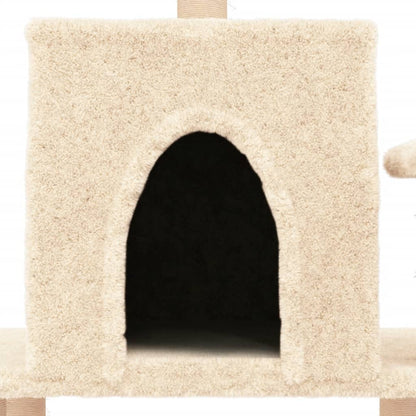 Cat furniture with sisal scratching posts 122 cm cream-colored