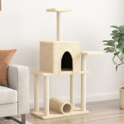 Cat furniture with sisal scratching posts 122 cm cream-colored