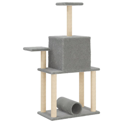 Cat furniture with sisal scratching posts 122 cm light gray