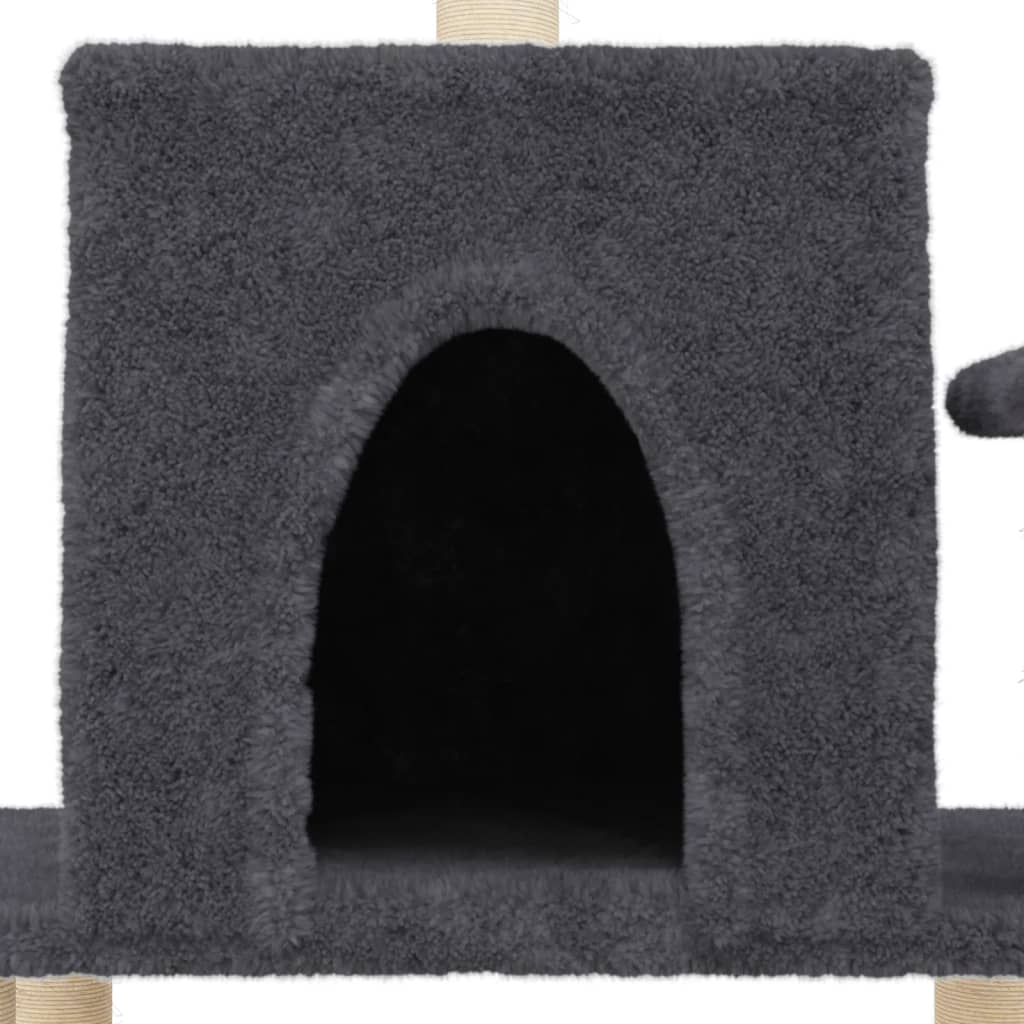 Cat furniture with sisal scratching posts 122 cm dark gray