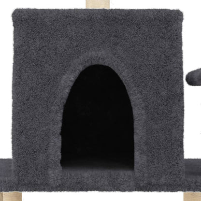Cat furniture with sisal scratching posts 122 cm dark gray