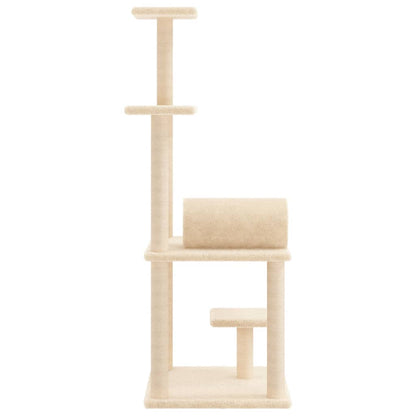 Cat furniture with sisal scratching posts 136 cm cream-colored