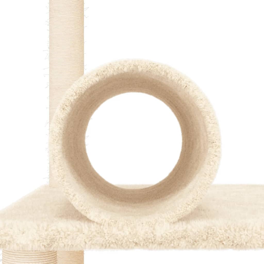 Cat furniture with sisal scratching posts 136 cm cream-colored