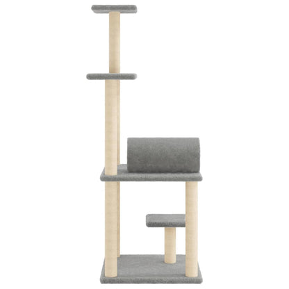 Cat furniture with sisal scratching posts 136 cm light gray