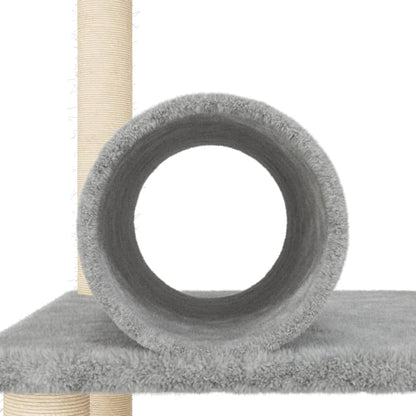 Cat furniture with sisal scratching posts 136 cm light gray