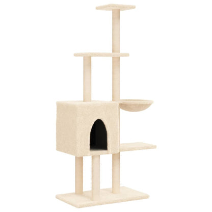 Cat furniture with sisal scratching posts 145 cm cream-colored
