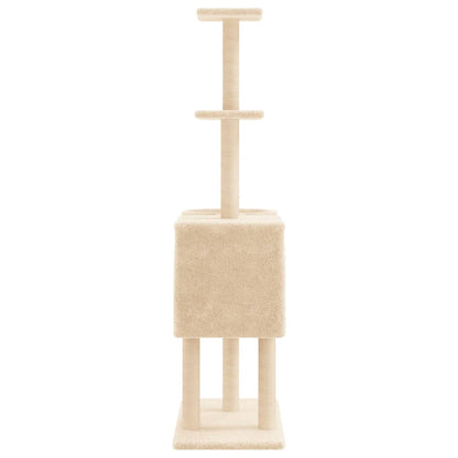 Cat furniture with sisal scratching posts 145 cm cream-colored