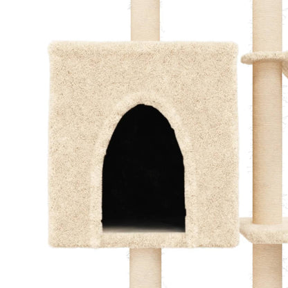 Cat furniture with sisal scratching posts 145 cm cream-colored
