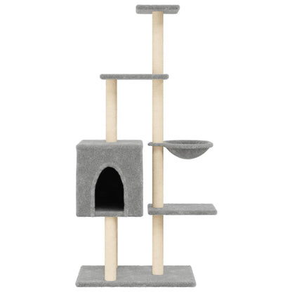Cat furniture with sisal scratching posts 145 cm light gray
