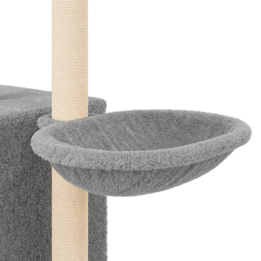 Cat furniture with sisal scratching posts 145 cm light gray