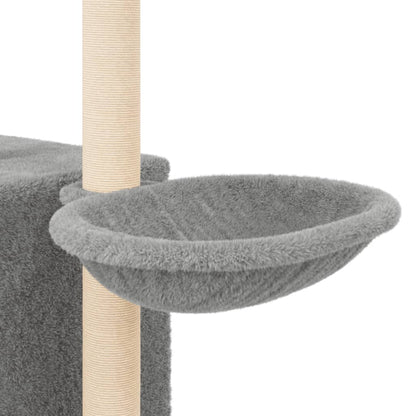 Cat furniture with sisal scratching posts 145 cm light gray