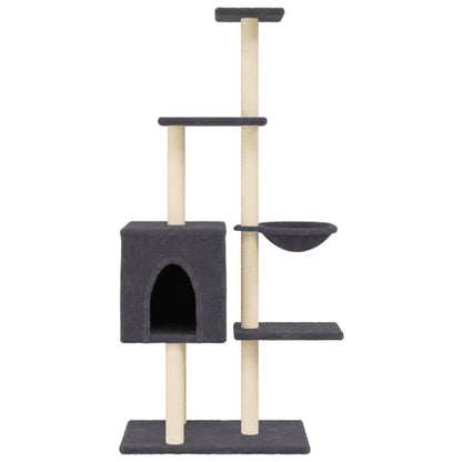 Cat furniture with sisal scratching posts 145 cm dark gray