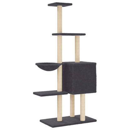 Cat furniture with sisal scratching posts 145 cm dark gray