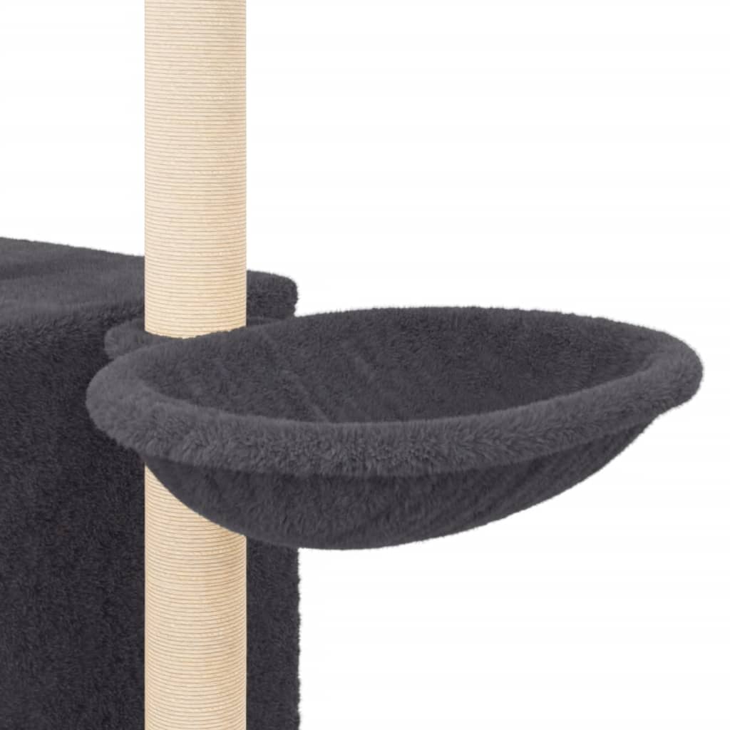 Cat furniture with sisal scratching posts 145 cm dark gray
