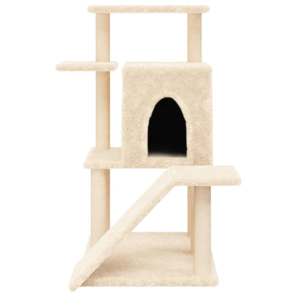 Cat furniture with sisal scratching posts 97 cm cream-colored