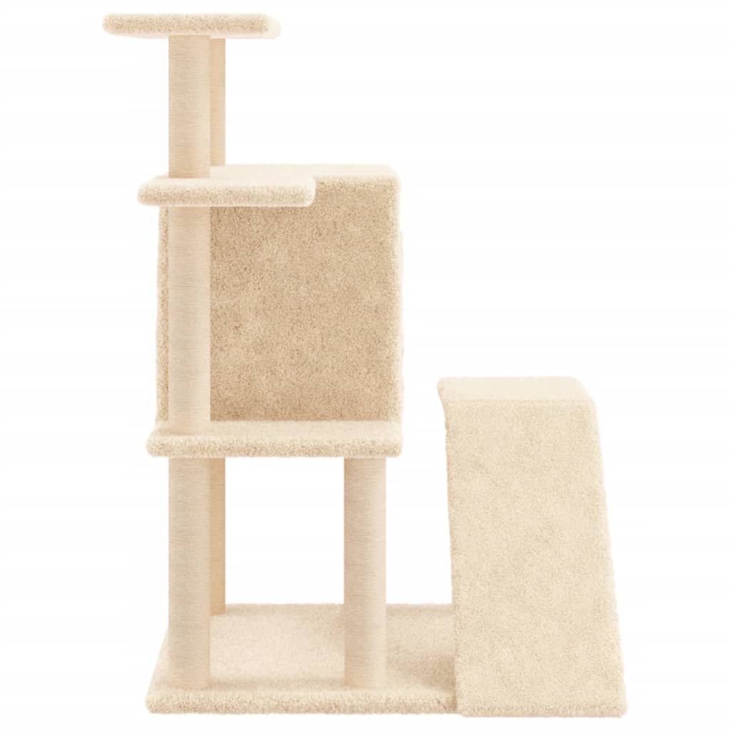 Cat furniture with sisal scratching posts 97 cm cream-colored