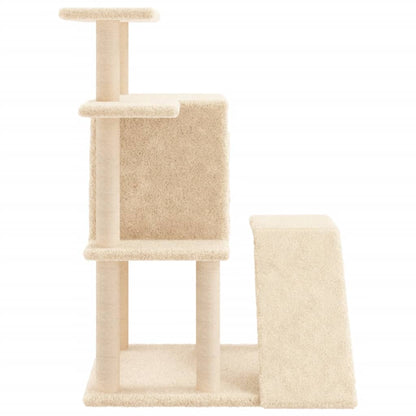 Cat furniture with sisal scratching posts 97 cm cream-colored