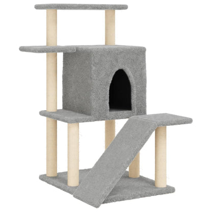 Cat furniture with sisal scratching posts 97 cm light gray