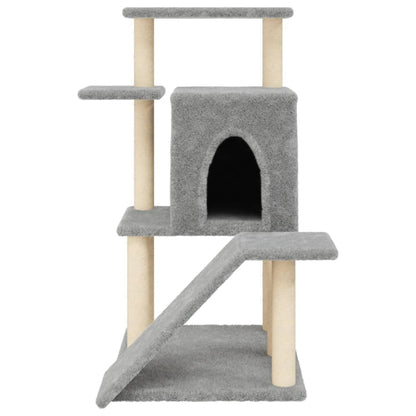 Cat furniture with sisal scratching posts 97 cm light gray