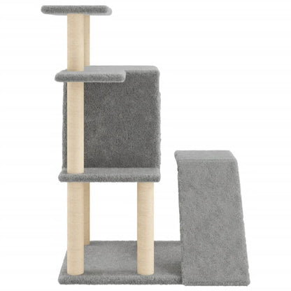 Cat furniture with sisal scratching posts 97 cm light gray