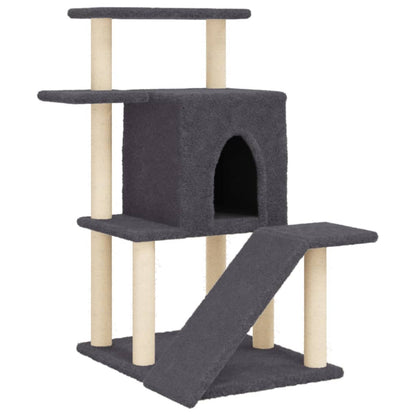 Cat furniture with sisal scratching posts 97 cm dark gray