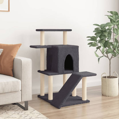 Cat furniture with sisal scratching posts 97 cm dark gray
